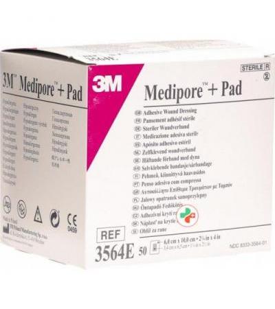 3M Medipore + Pad 6x10см / Wundkissen 3.4x6.5см 50 штук