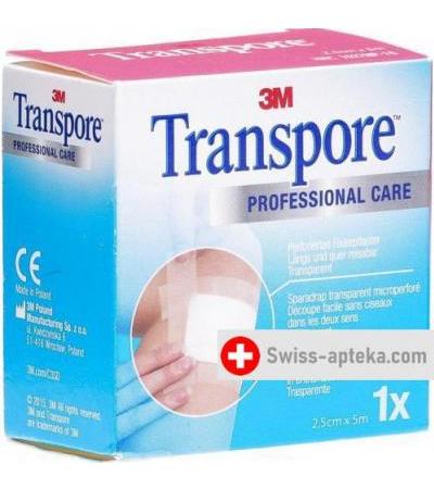 3M Transpore фиксирующий пластырь 25мм x 5m прозрачный Refill
