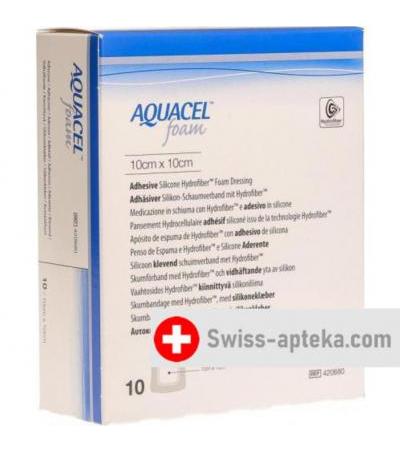 Aquacel Foam 10x10см Adhesive 10 штук