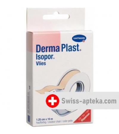 Dermaplast Isopor фиксирующий пластырь 10мX1.25см телесный цвет mit Dispenser