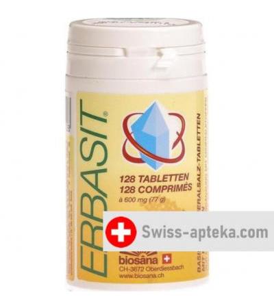 Erbasit basische Mineralsalz-Tabletten mit Krautern доза 128 штук