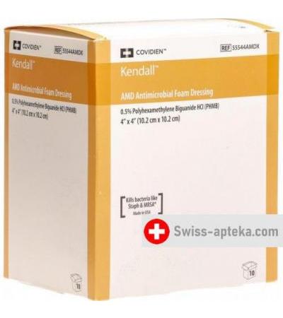 Kendall AMD antimikrobieller Schaumstoffverband 10.2x10.2см 10 штук