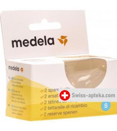 Medela Ersatzsauger 2 штуки mit schwachem Fluss размер S