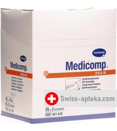 Medicomp Drain Vlieskompressen 10x10см стерильный 25 пакетиков 2 штуки