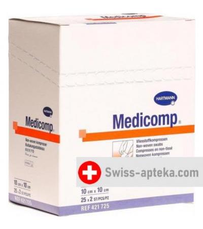 Medicomp Vlieskompressen 10x10см 25 пакетиков 2 штуки