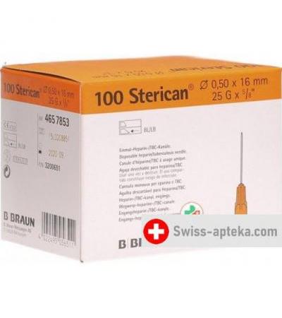 Sterican Nadel 25г 0.50x16мм Orange Luer 100 штук