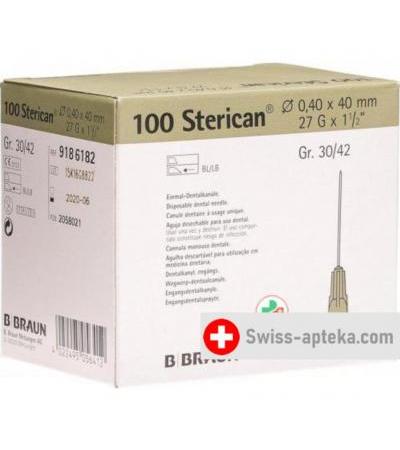 Sterican Nadel Dent 27г 0.4x40мм Grau 100 штук