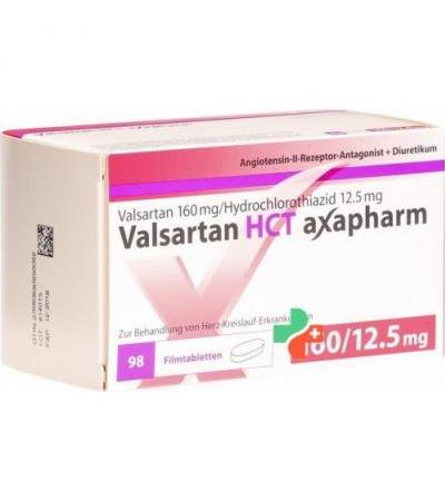 Валсартан HCT Аксафарм 160/12.5 98 таблеток покрытых оболочкой