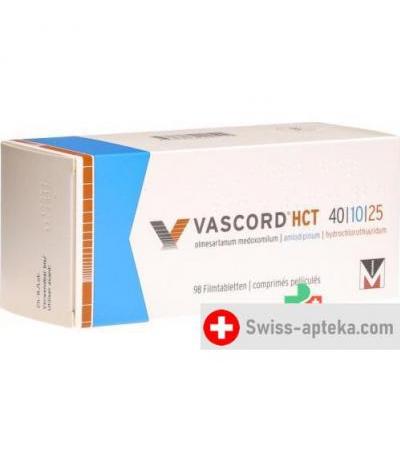 Васкорд HCT 40/10/25 мг 98 таблеток покрытых оболочкой 