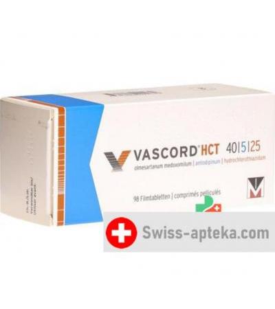 Васкорд HCT 40/5/25 мг 98 таблеток покрытых оболочкой 