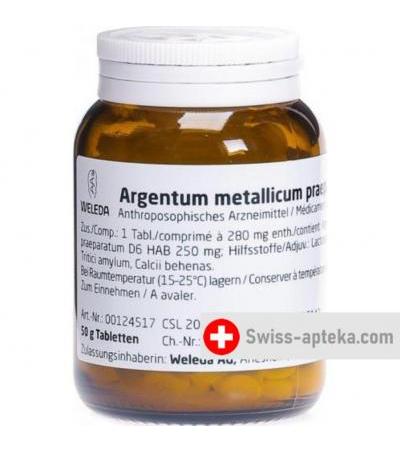 Weleda Argentum Metallicum Praep в таблетках, D 6 50г