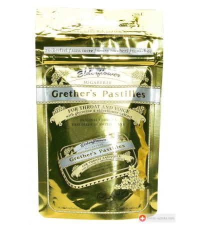 Grethers Pastillen - zuckerfrei - Holunderblüten - Nachfüllung - 100g