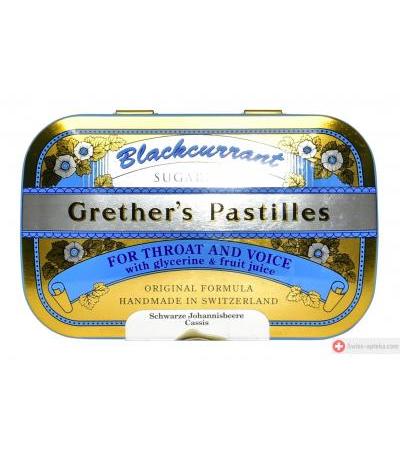Grethers Pastillen - zuckerfrei - schwarze Johannisbeeren - Dose - 110g