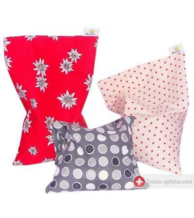 Traubenkern-Kissen Säckli - Edelweiss blau