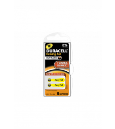 DURACELL Batt EasyTab 10 Zinc Air D6 1.4V 6 Stk