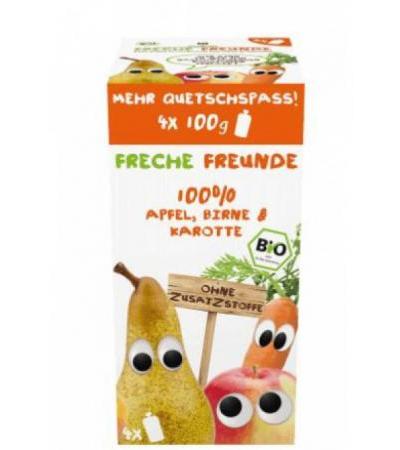 FRECHE FREUNDE Quetschmus Apfel Birn&Kar 4 x 100 g