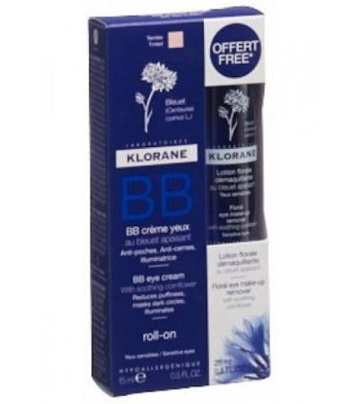 KLORANE Bleuet Augencreme Roll-on 15 ml + Lotion