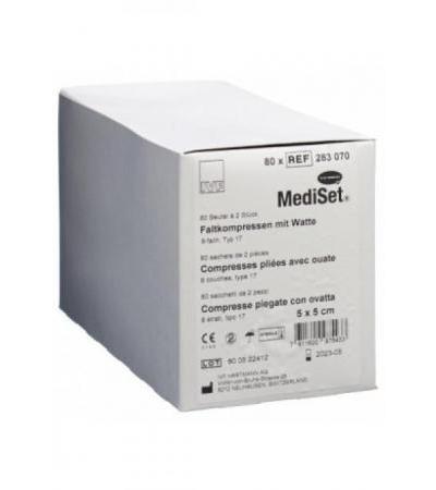 MEDISET IVF Faltkomp Watte 5x5cm 8f 80 x 2 Stk