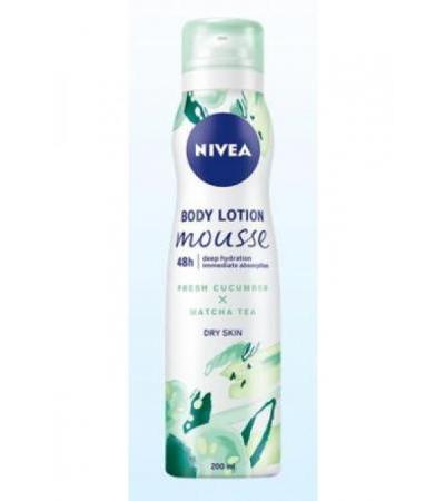 NIVEA Body Mousse Fresh Cucumber&Matcha Tea 200 ml