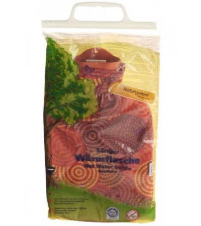 SÄNGER Wärmflasche 2l Fleecebezug orange Kreise