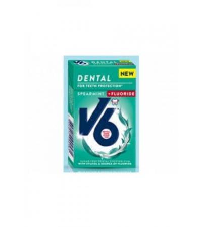 V6 Dental Care Kaugummi Spearmint+Fluoride 24 Box
