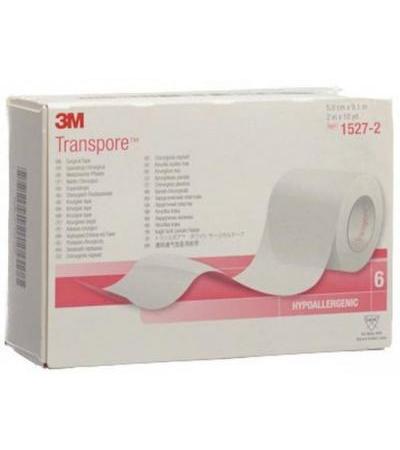 3M TRANSPORE ROLLENPFLASTER 50MMX9.14M TRANSPARENT 6 STK