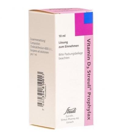 Витамин D3 Штройли 4000 ME/мл для профилактики 10 мл Vitamin D3 Streuli Prophylax 4000 IE/ml 10 ml 