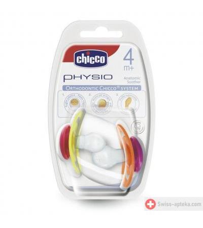Chicco Physio Air Ber Sauger Sil Med Glow 4m+ 2 штуки